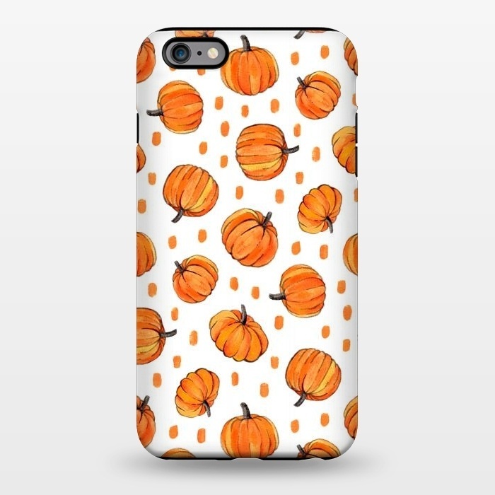 iPhone 6/6s plus StrongFit Little Gouache Pumpkins with Dots on White by Micklyn Le Feuvre