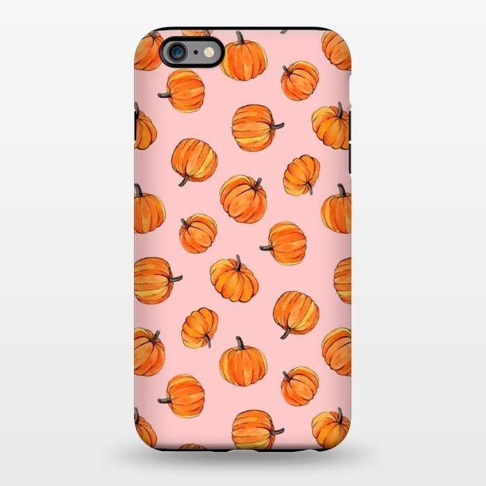 iPhone 6/6s plus StrongFit Tiny Pumpkin Polka Dots on Pink by Micklyn Le Feuvre