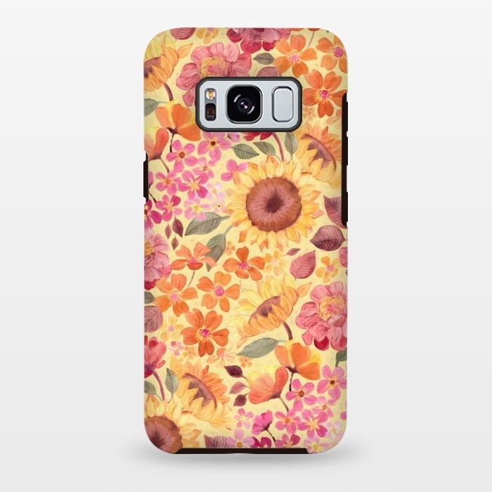 Galaxy S8 plus StrongFit Happy Boho Autumn Floral  by Micklyn Le Feuvre