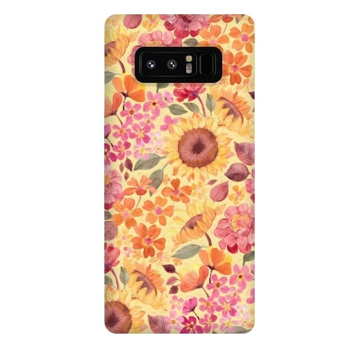 Galaxy Note 8 StrongFit Happy Boho Autumn Floral  by Micklyn Le Feuvre