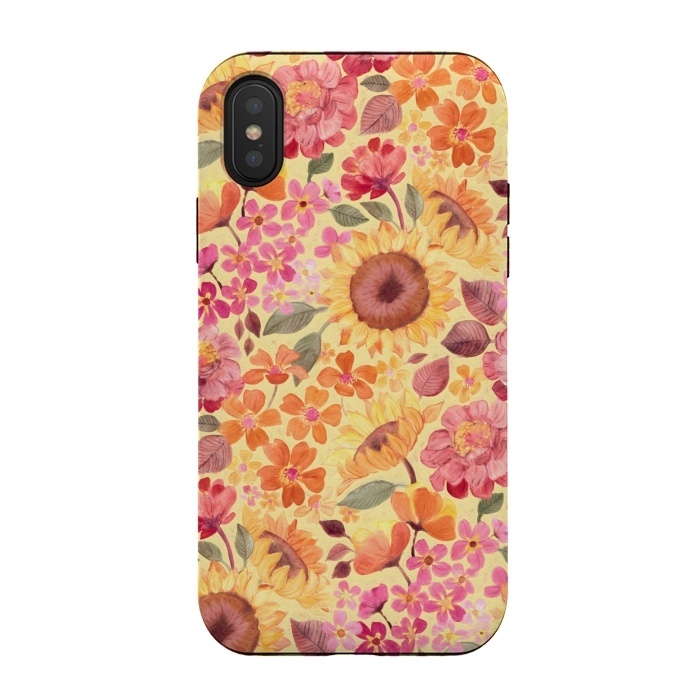 iPhone Xs / X StrongFit Happy Boho Autumn Floral  by Micklyn Le Feuvre