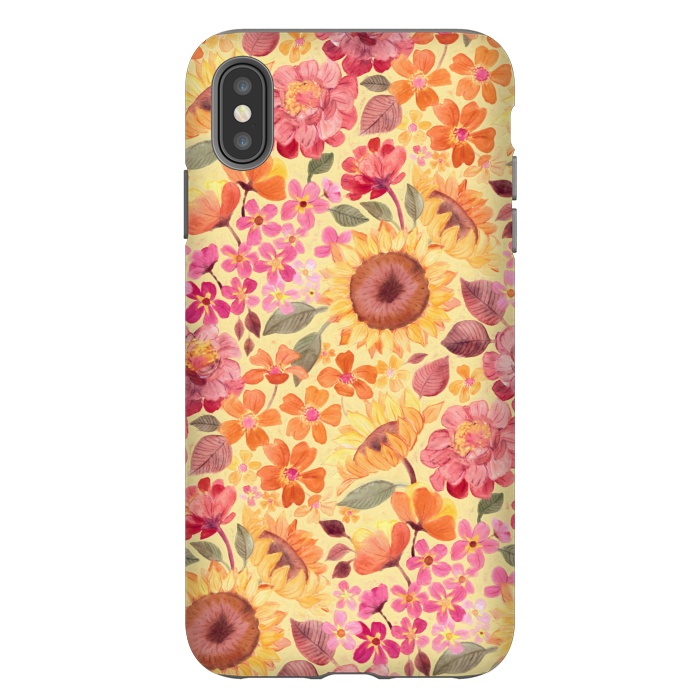 iPhone Xs Max StrongFit Happy Boho Autumn Floral  by Micklyn Le Feuvre