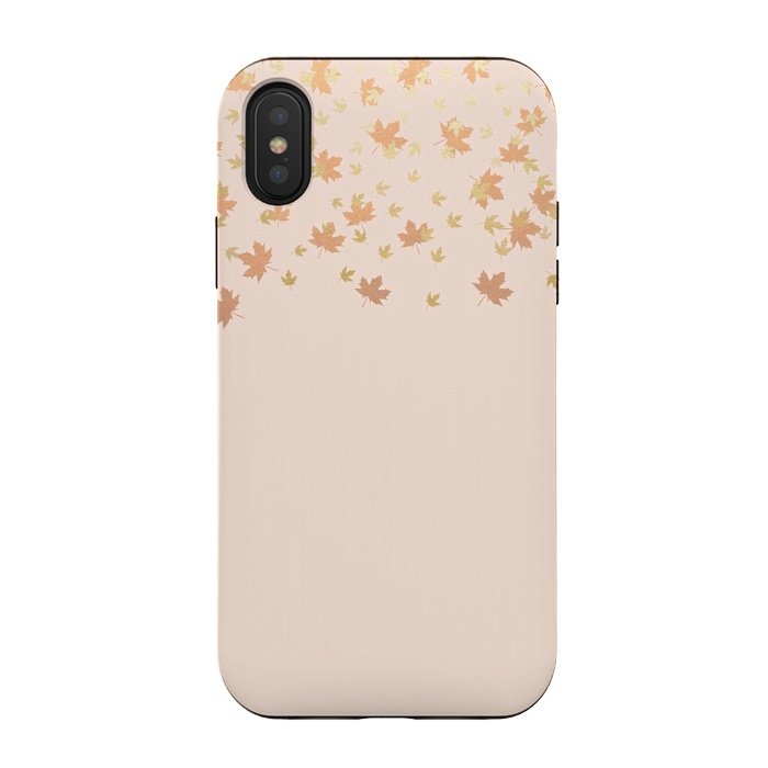 iPhone Xs / X StrongFit Leaves are falling on peach by  Utart