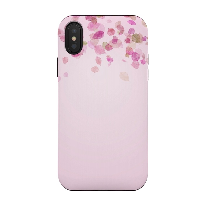 iPhone Xs / X StrongFit Leaves are falling on pink by  Utart