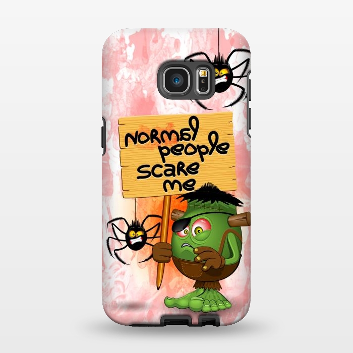 Galaxy S7 EDGE StrongFit 'Normal People Scare Me' Humorous Frankenstein Character   by BluedarkArt