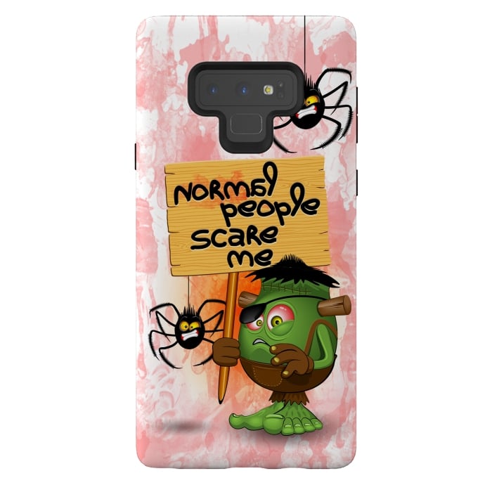 Galaxy Note 9 StrongFit 'Normal People Scare Me' Humorous Frankenstein Character   by BluedarkArt