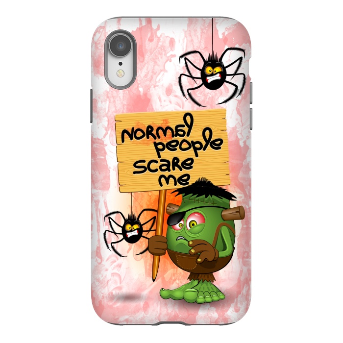 iPhone Xr StrongFit 'Normal People Scare Me' Humorous Frankenstein Character   by BluedarkArt