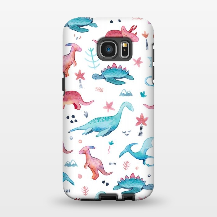 Galaxy S7 EDGE StrongFit Dinosaurs Love by gingerlique