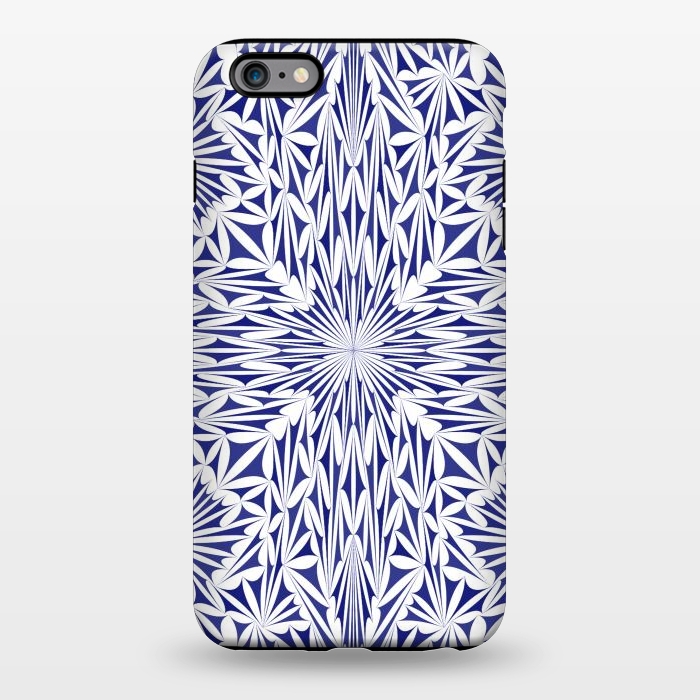 iPhone 6/6s plus StrongFit Blue white oriental foliage mandala by Oana 