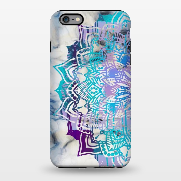 iPhone 6/6s plus StrongFit Blue purple mandala on white marble texture by Oana 