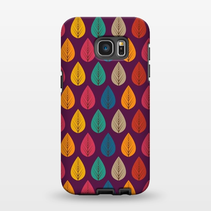 Galaxy S7 EDGE StrongFit multicolour stylish leaves by TMSarts