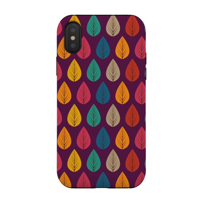 iPhone Xs / X StrongFit multicolour stylish leaves by TMSarts