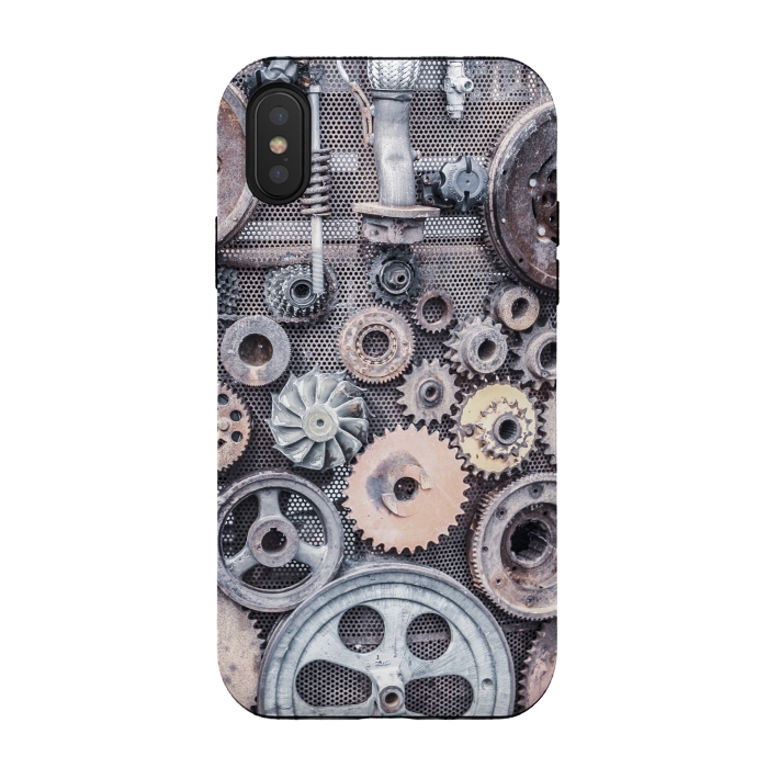 iPhone Xs / X StrongFit Vintage Steampunk Gear by Andrea Haase