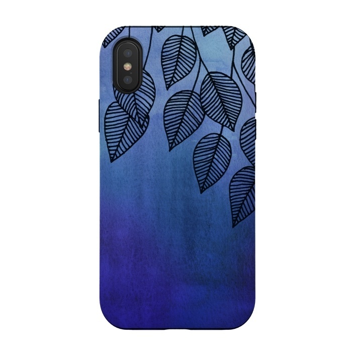 iPhone Xs / X StrongFit Midnight Garden in Watercolor and Ink by Micklyn Le Feuvre