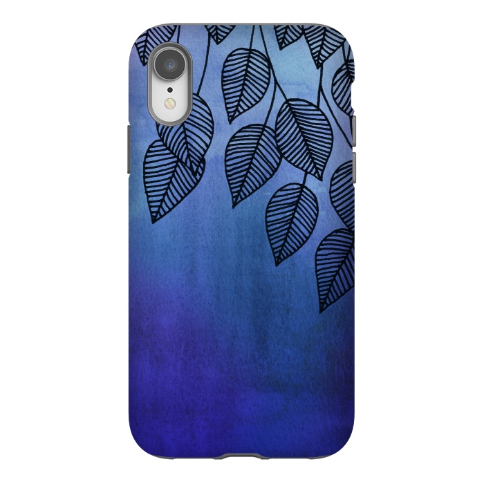 iPhone Xr StrongFit Midnight Garden in Watercolor and Ink by Micklyn Le Feuvre