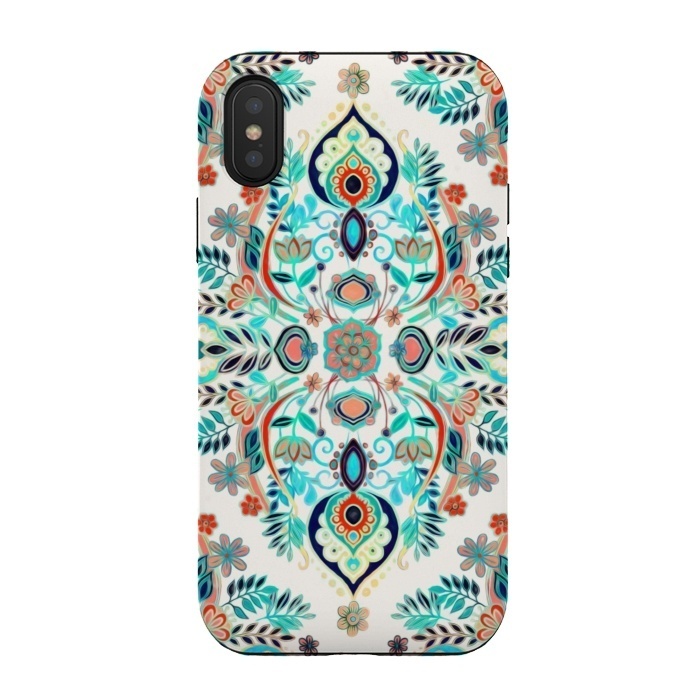iPhone Xs / X StrongFit Modern Folk in Jewel Colors by Micklyn Le Feuvre
