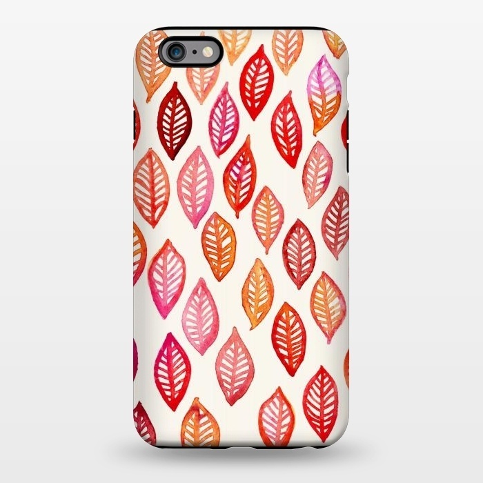 iPhone 6/6s plus StrongFit Watercolor Leaf Pattern in Autumn Colors by Micklyn Le Feuvre