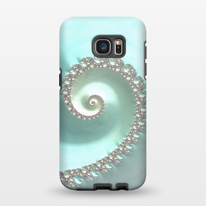 Galaxy S7 EDGE StrongFit Fantastic Turquoise Fractal by Andrea Haase