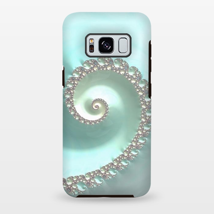 Galaxy S8 plus StrongFit Fantastic Turquoise Fractal by Andrea Haase