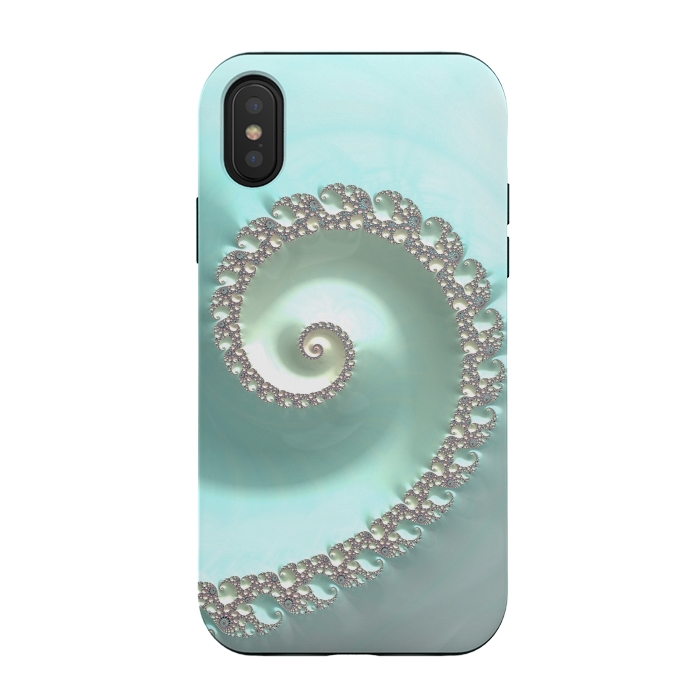 iPhone Xs / X StrongFit Fantastic Turquoise Fractal by Andrea Haase
