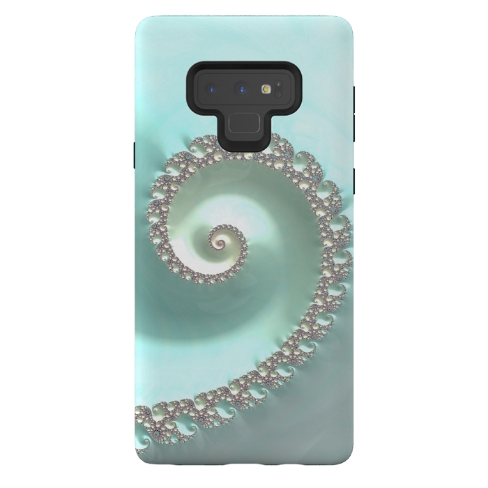 Galaxy Note 9 StrongFit Fantastic Turquoise Fractal by Andrea Haase