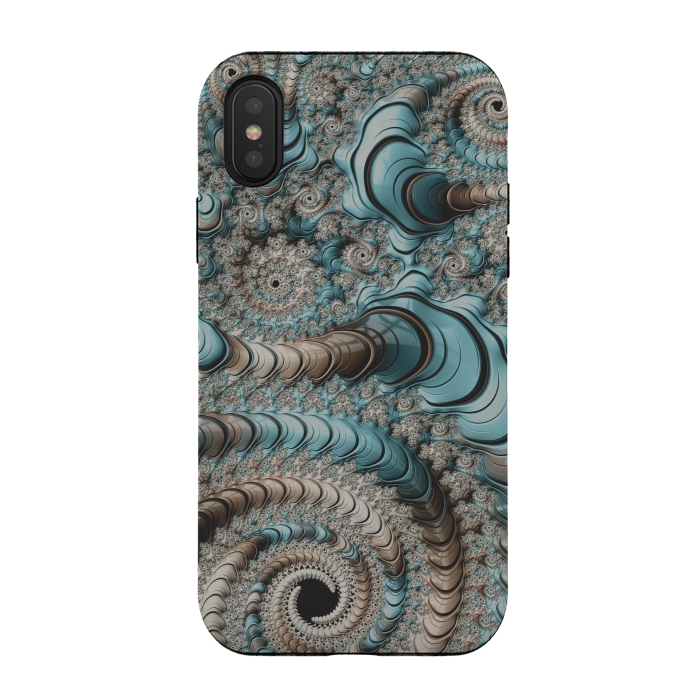 iPhone Xs / X StrongFit Fantastic Fractal Swirls by Andrea Haase