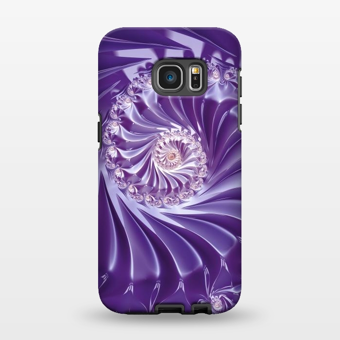 Galaxy S7 EDGE StrongFit Purple Fractal Fantasies by Andrea Haase