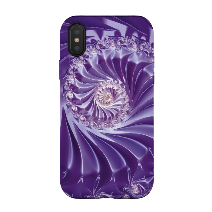 iPhone Xs / X StrongFit Purple Fractal Fantasies by Andrea Haase