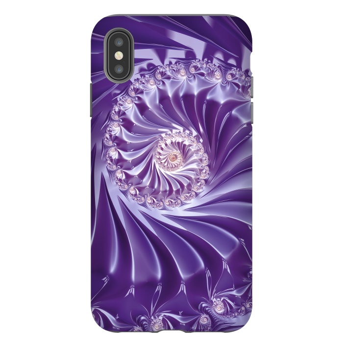 iPhone Xs Max StrongFit Purple Fractal Fantasies by Andrea Haase