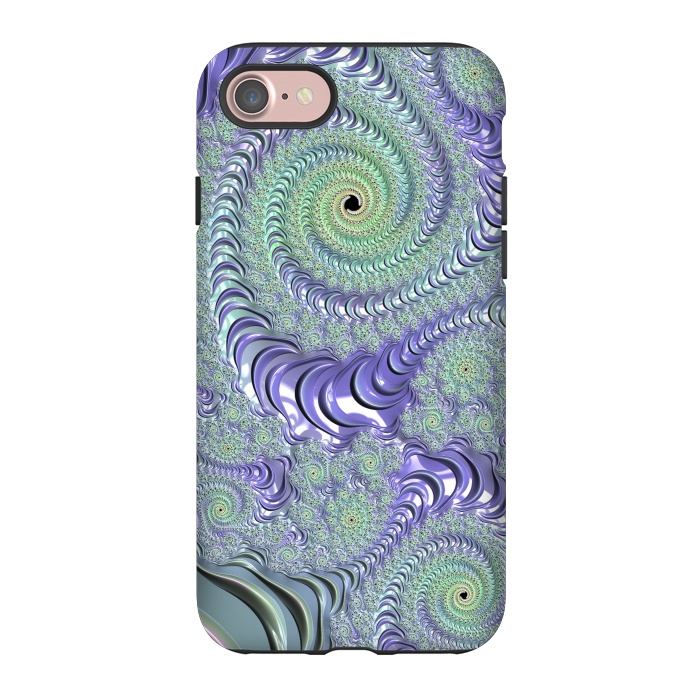 iPhone 7 StrongFit Teal And Purple Fractal Design by Andrea Haase