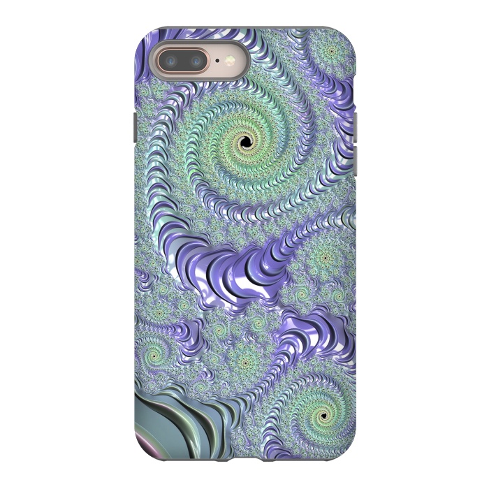 iPhone 7 plus StrongFit Teal And Purple Fractal Design by Andrea Haase