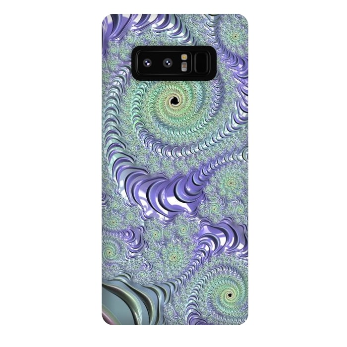 Galaxy Note 8 StrongFit Teal And Purple Fractal Design by Andrea Haase
