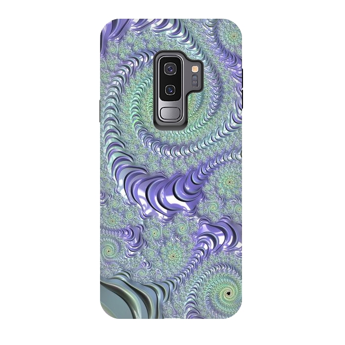 Galaxy S9 plus StrongFit Teal And Purple Fractal Design by Andrea Haase