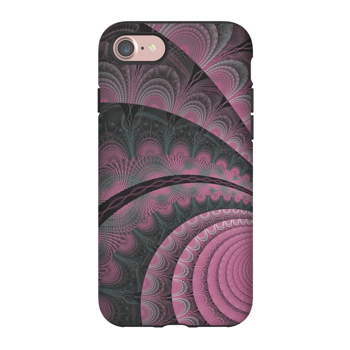 iPhone 7 StrongFit Pink Fractal Design by Andrea Haase