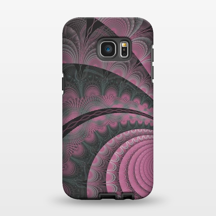 Galaxy S7 EDGE StrongFit Pink Fractal Design by Andrea Haase