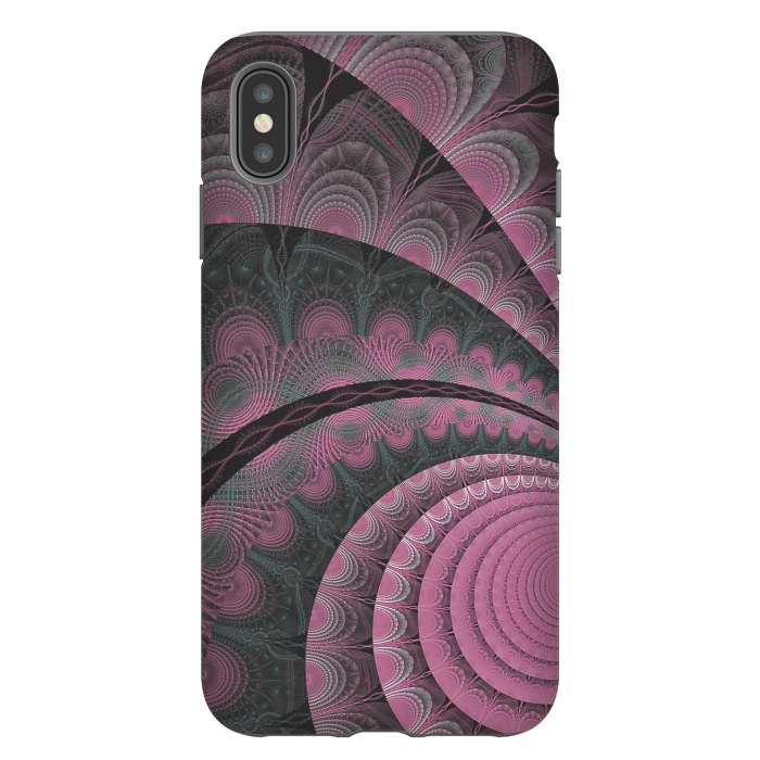 iPhone Xs Max StrongFit Pink Fractal Design by Andrea Haase