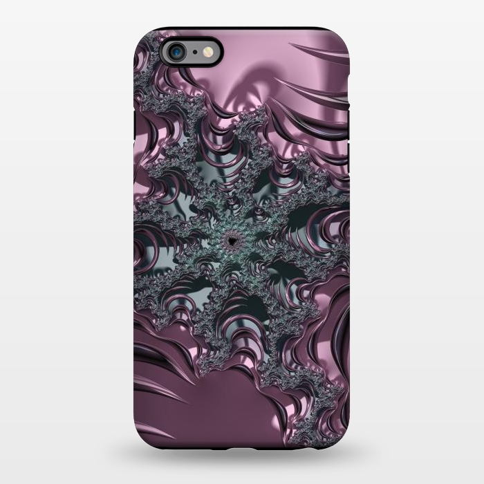 iPhone 6/6s plus StrongFit Shiny Pink Green Fractal Design by Andrea Haase
