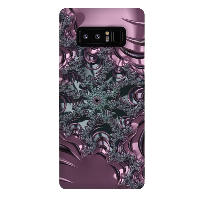 Galaxy Note 8 StrongFit Shiny Pink Green Fractal Design by Andrea Haase