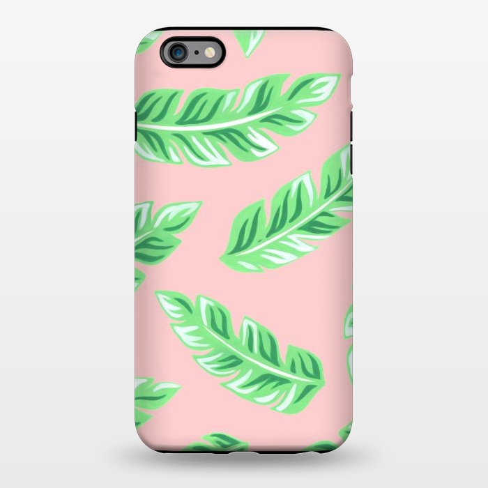 iPhone 6/6s plus StrongFit Pink Tropical Palm Leaf Print by Becky Starsmore