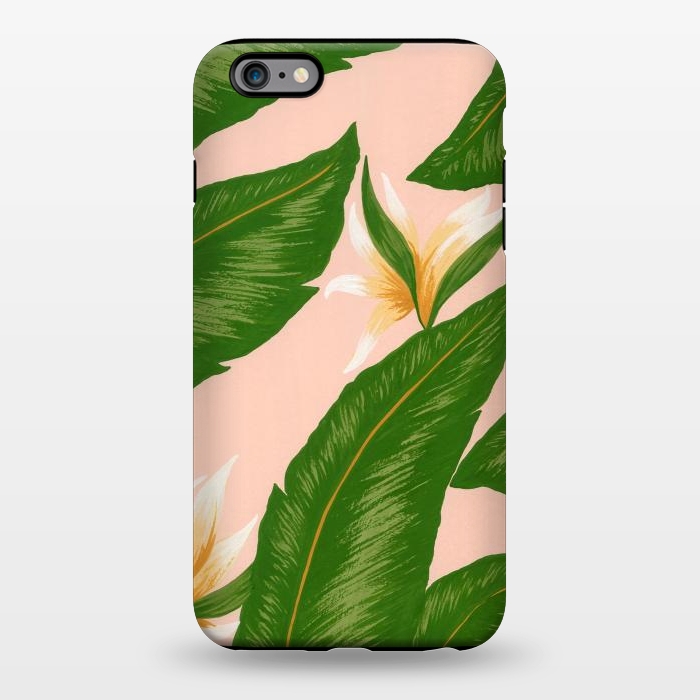 iPhone 6/6s plus StrongFit Pink Bird Of Paradise Jungle Floral Print by Becky Starsmore