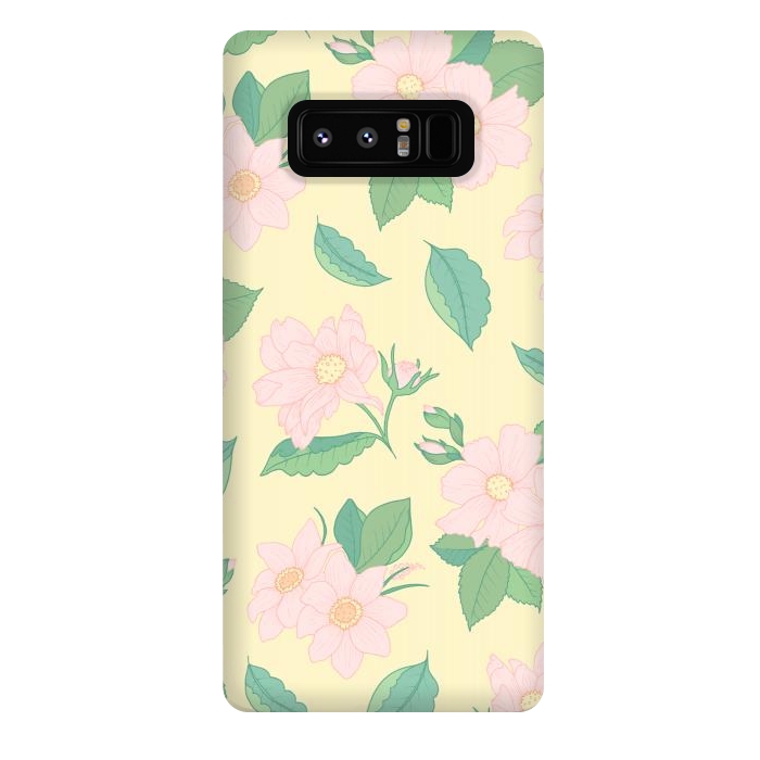 Galaxy Note 8 StrongFit Yellow Pastel Floral Print by Becky Starsmore