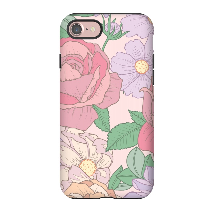 iPhone 7 StrongFit Pink Summer Rose Floral Bouquet by Becky Starsmore
