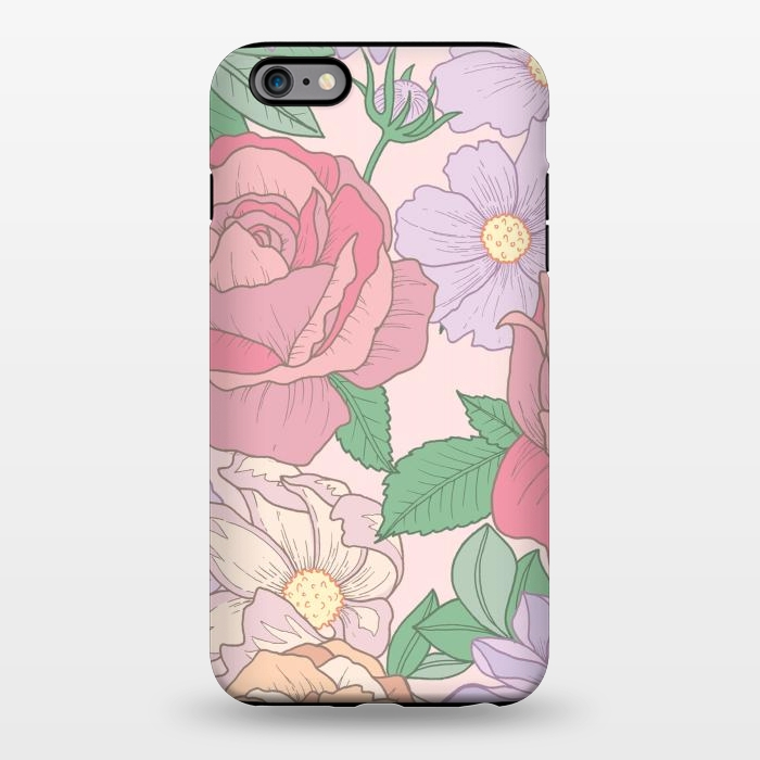 iPhone 6/6s plus StrongFit Pink Summer Rose Floral Bouquet by Becky Starsmore