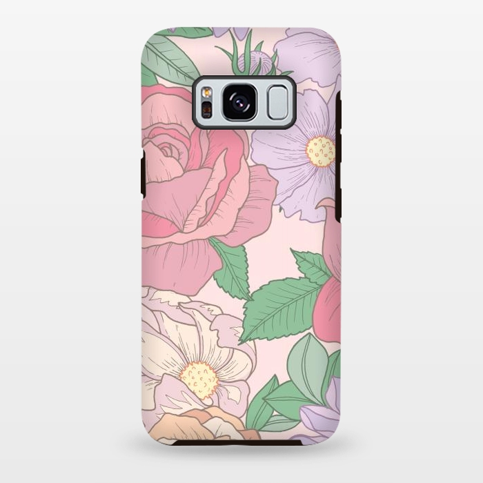 Galaxy S8 plus StrongFit Pink Summer Rose Floral Bouquet by Becky Starsmore