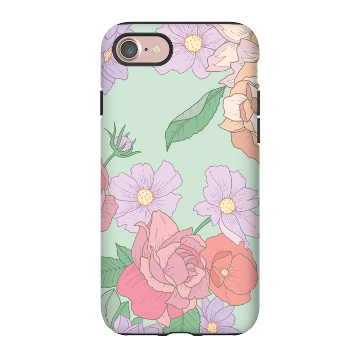 iPhone 7 StrongFit Green Floral Bouquet Print by Becky Starsmore