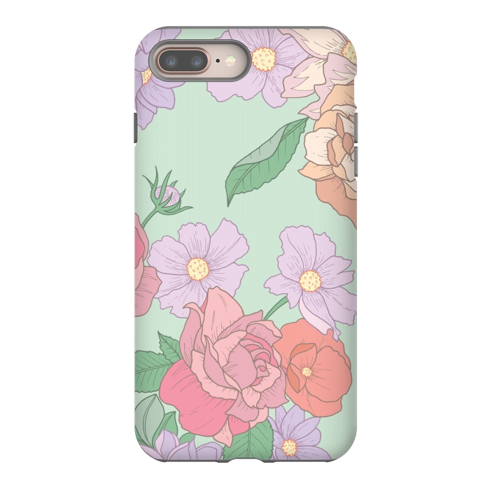 iPhone 7 plus StrongFit Green Floral Bouquet Print by Becky Starsmore
