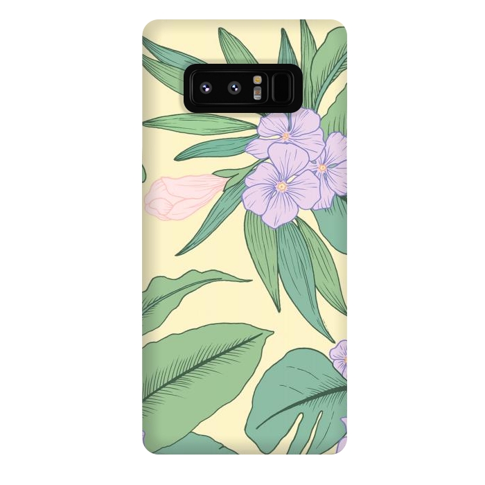 Galaxy Note 8 StrongFit Yellow Tropical Floral Print by Becky Starsmore