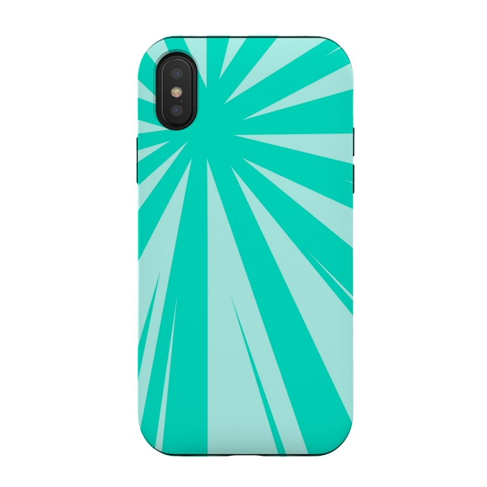 iPhone Xs / X StrongFit SEA GREEN LINES  by MALLIKA