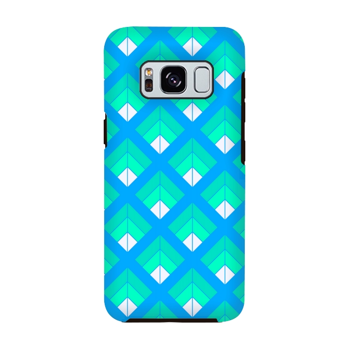 Galaxy S8 StrongFit BLUE GREEN DIAMOND PATTERN by MALLIKA