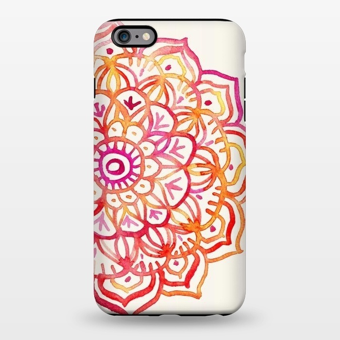 iPhone 6/6s plus StrongFit Watercolor Mandala in Sunset Colors by Micklyn Le Feuvre